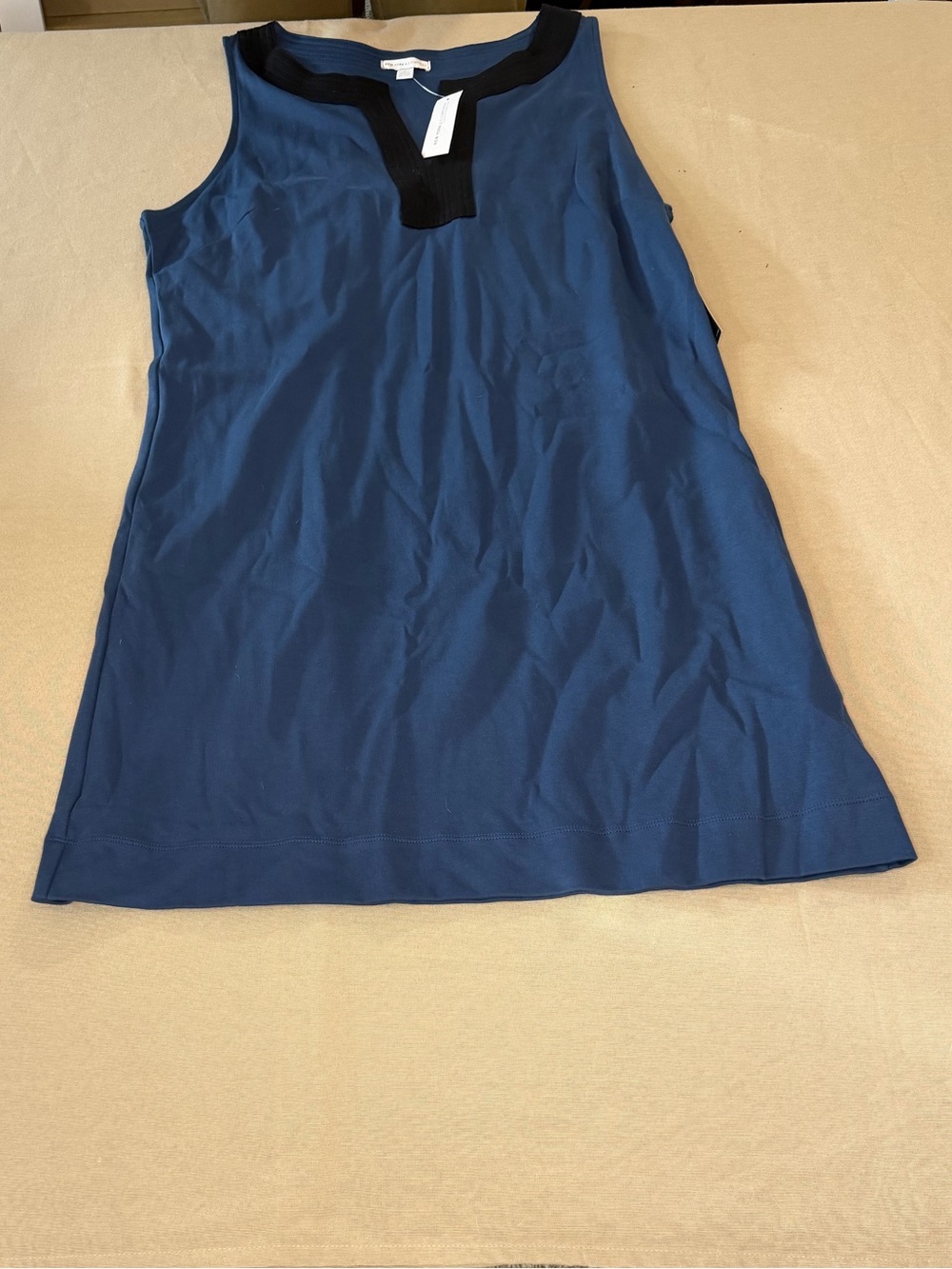 New York & Company Blue Top with Black Trim